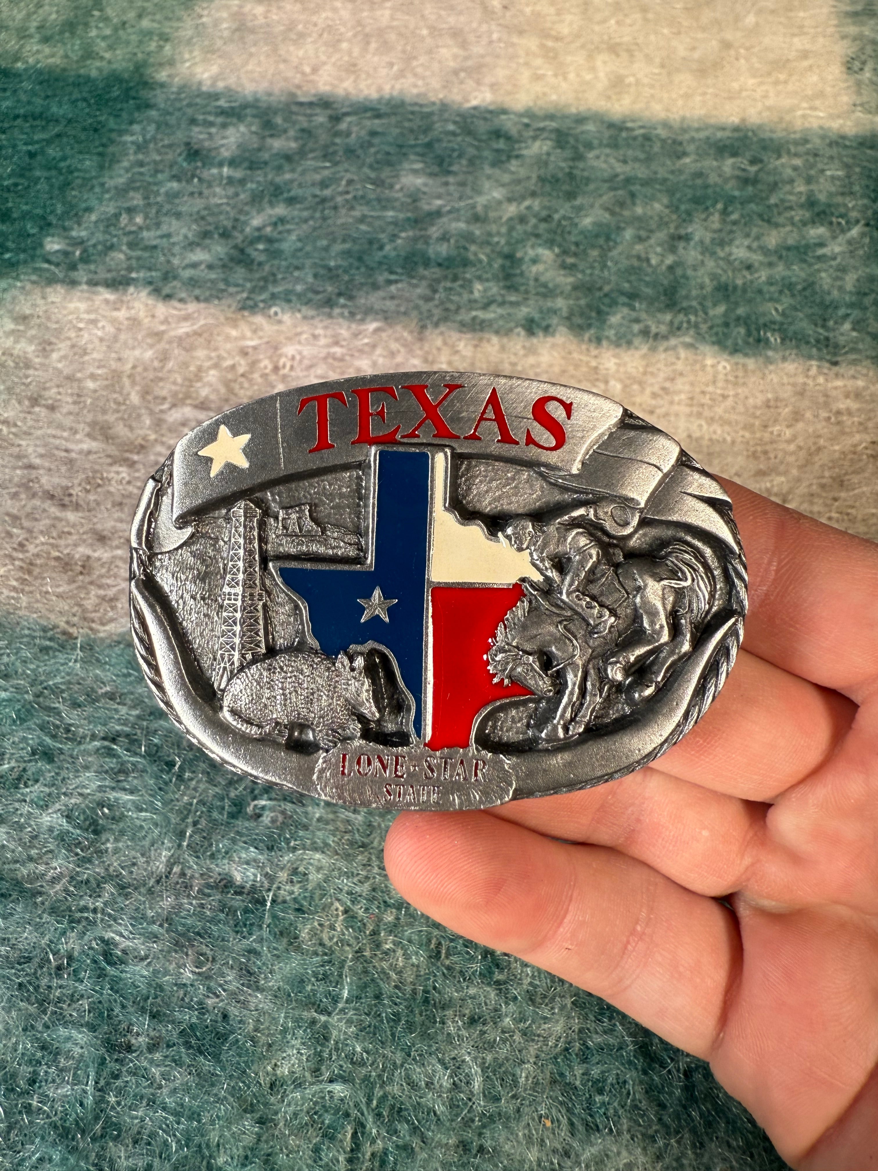 Vintage Texas Lone Star State Cowboy Belt Buckle