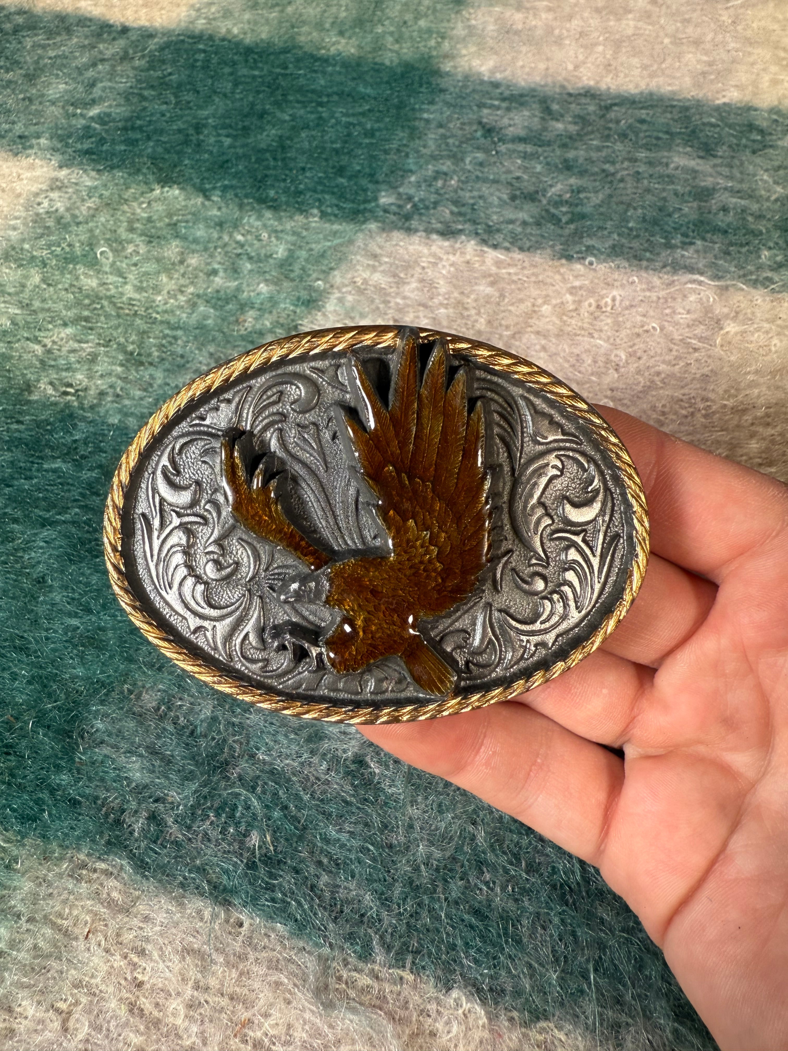 Vintage Eagle Circle Belt Buckle