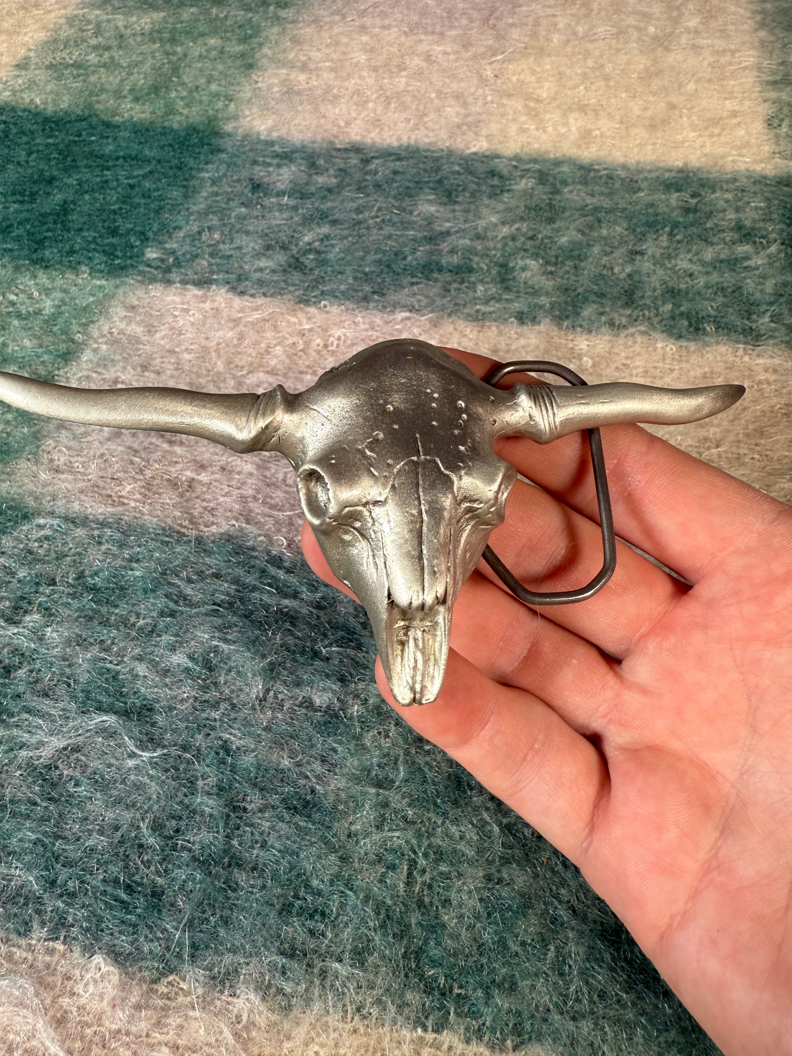 Vintage Longhorn Skull Belt Buckle