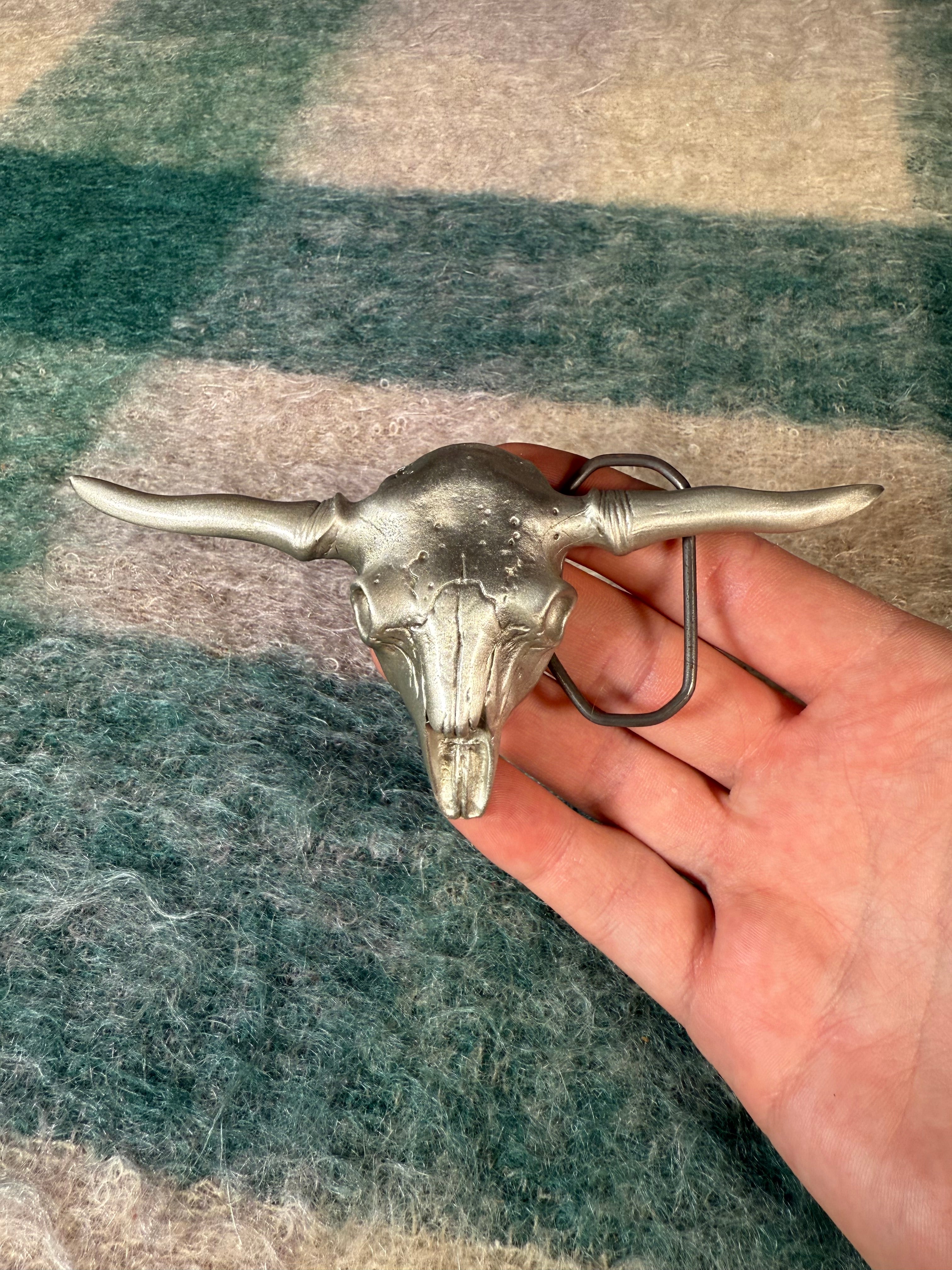 Vintage Longhorn Skull Belt Buckle