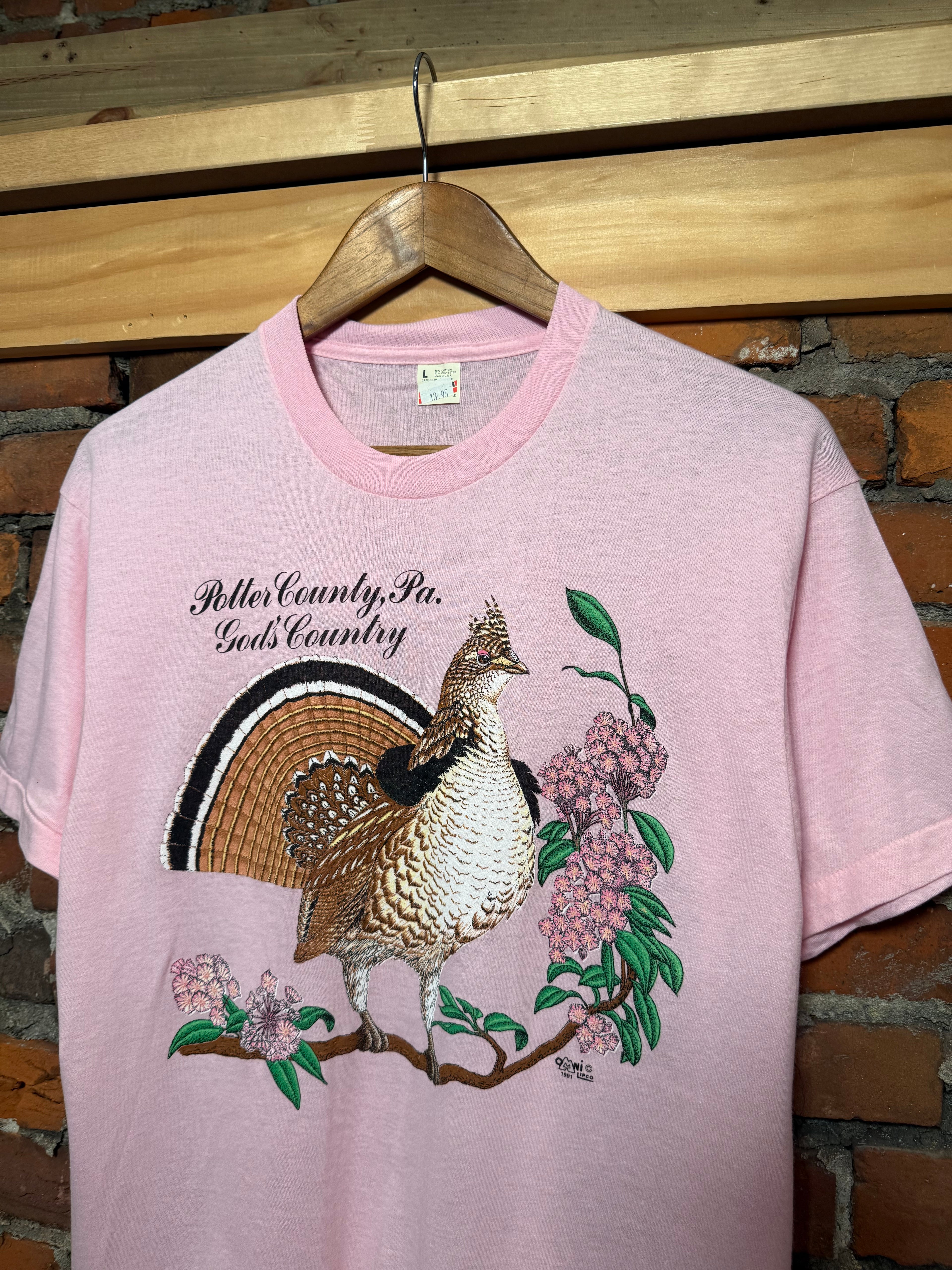 Vintage 1991 Pink Pheasant T-Shirt (M)