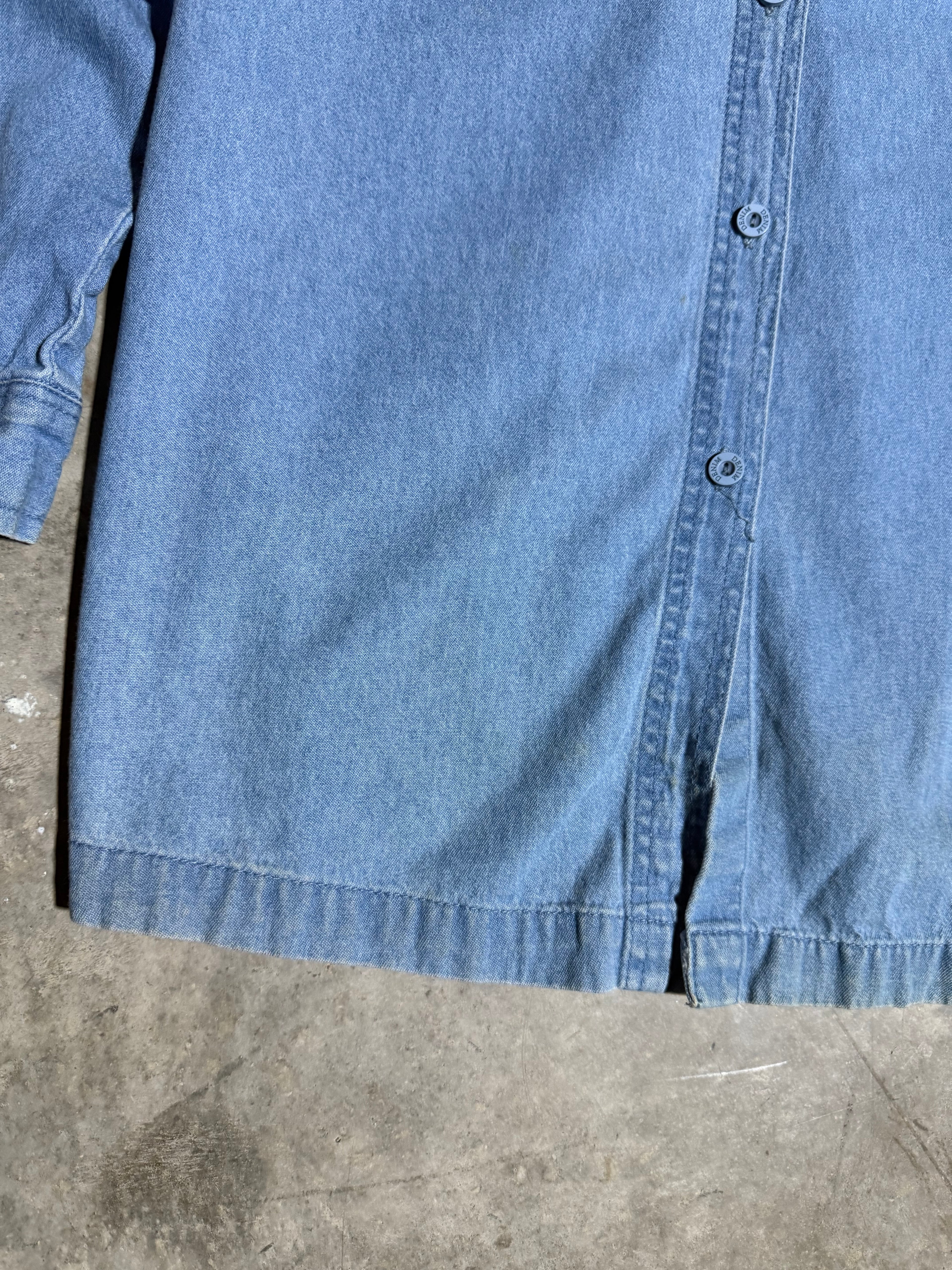 Vintage Hot Air Balloon Embroidered Denim Shirt (WS)