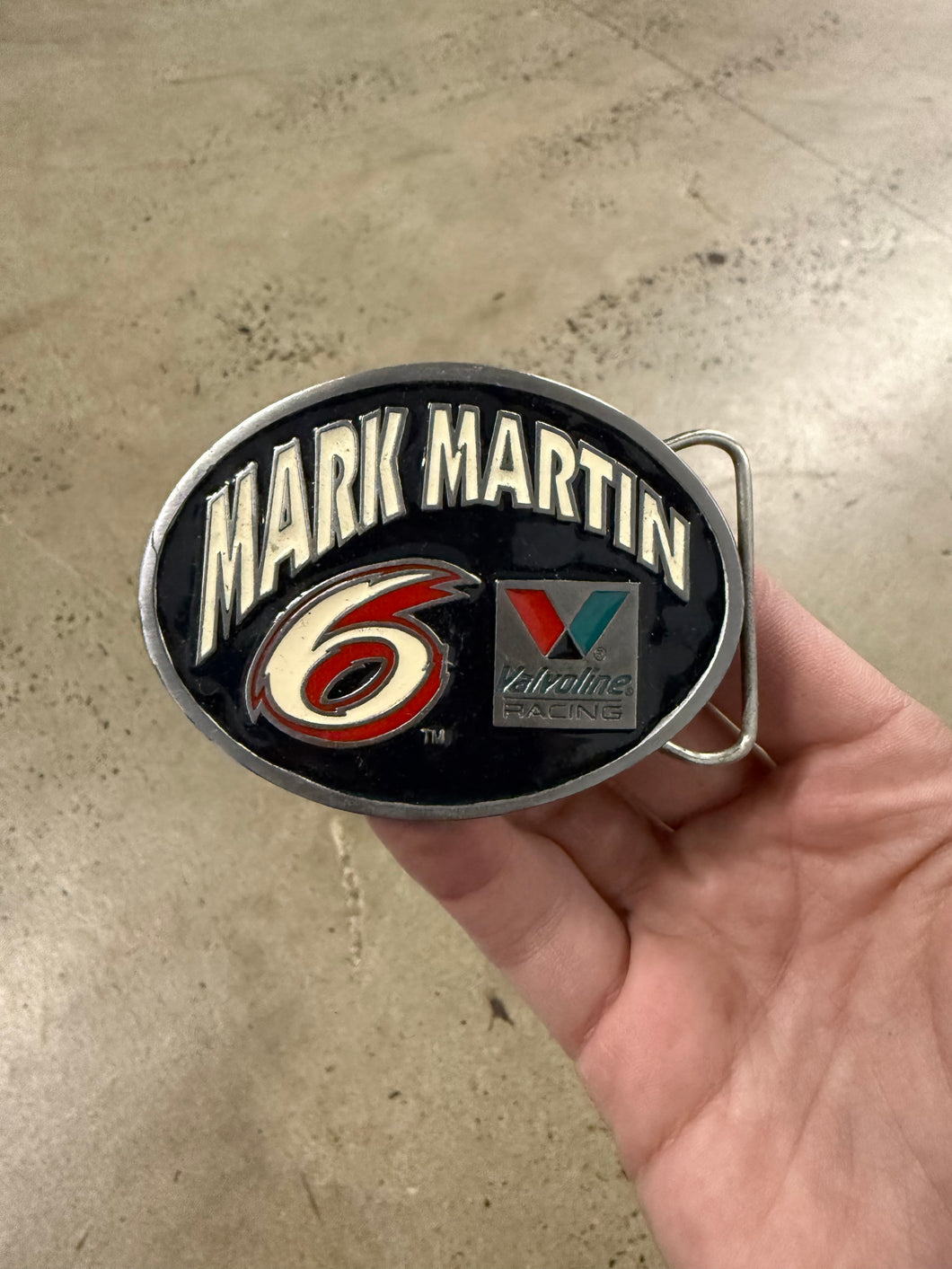 Vintage Mark Martin Valvoline Nascar Belt Buckle
