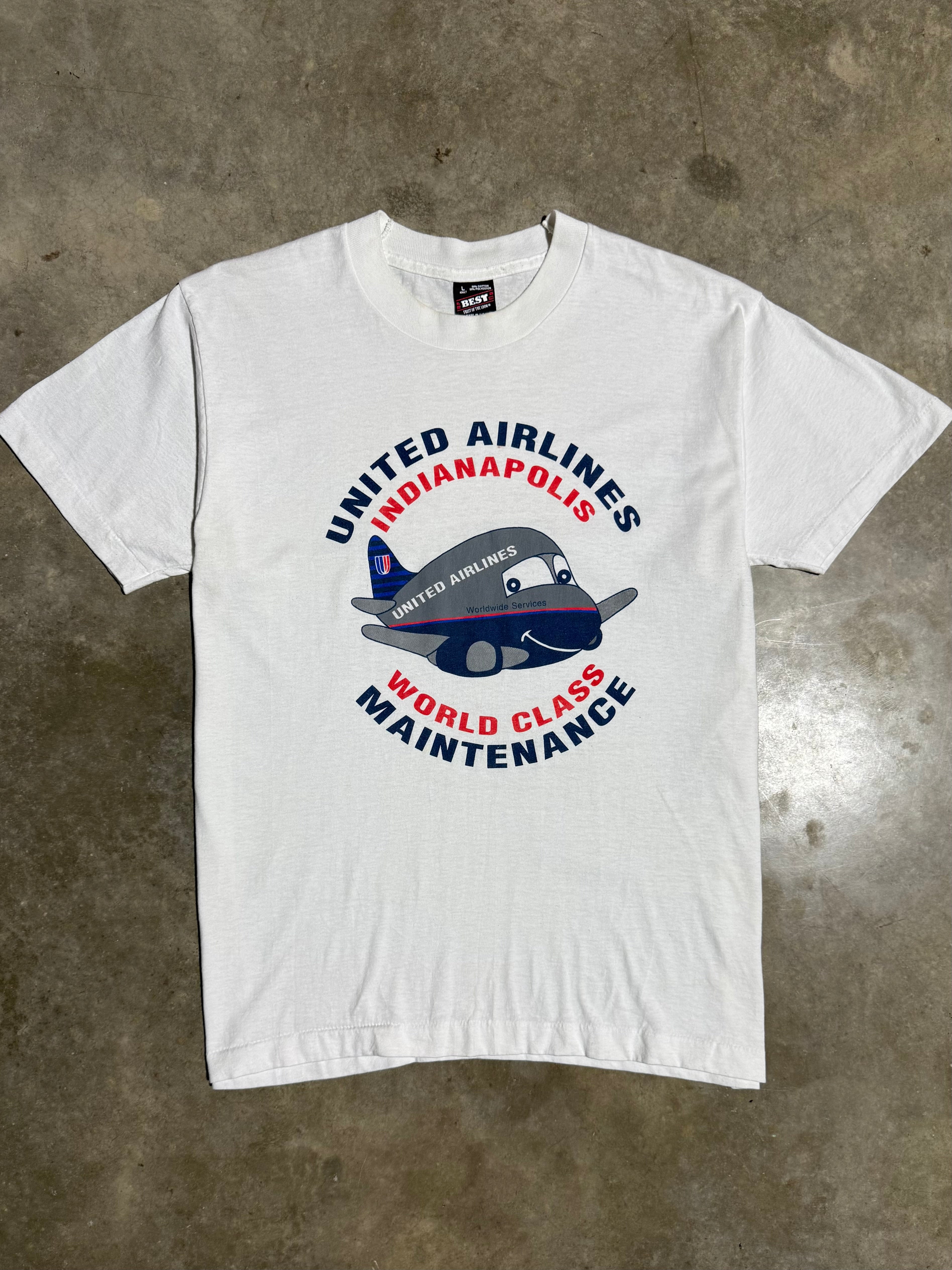 Vintage Early 90s United Airlines Indianapolis Tee (L)