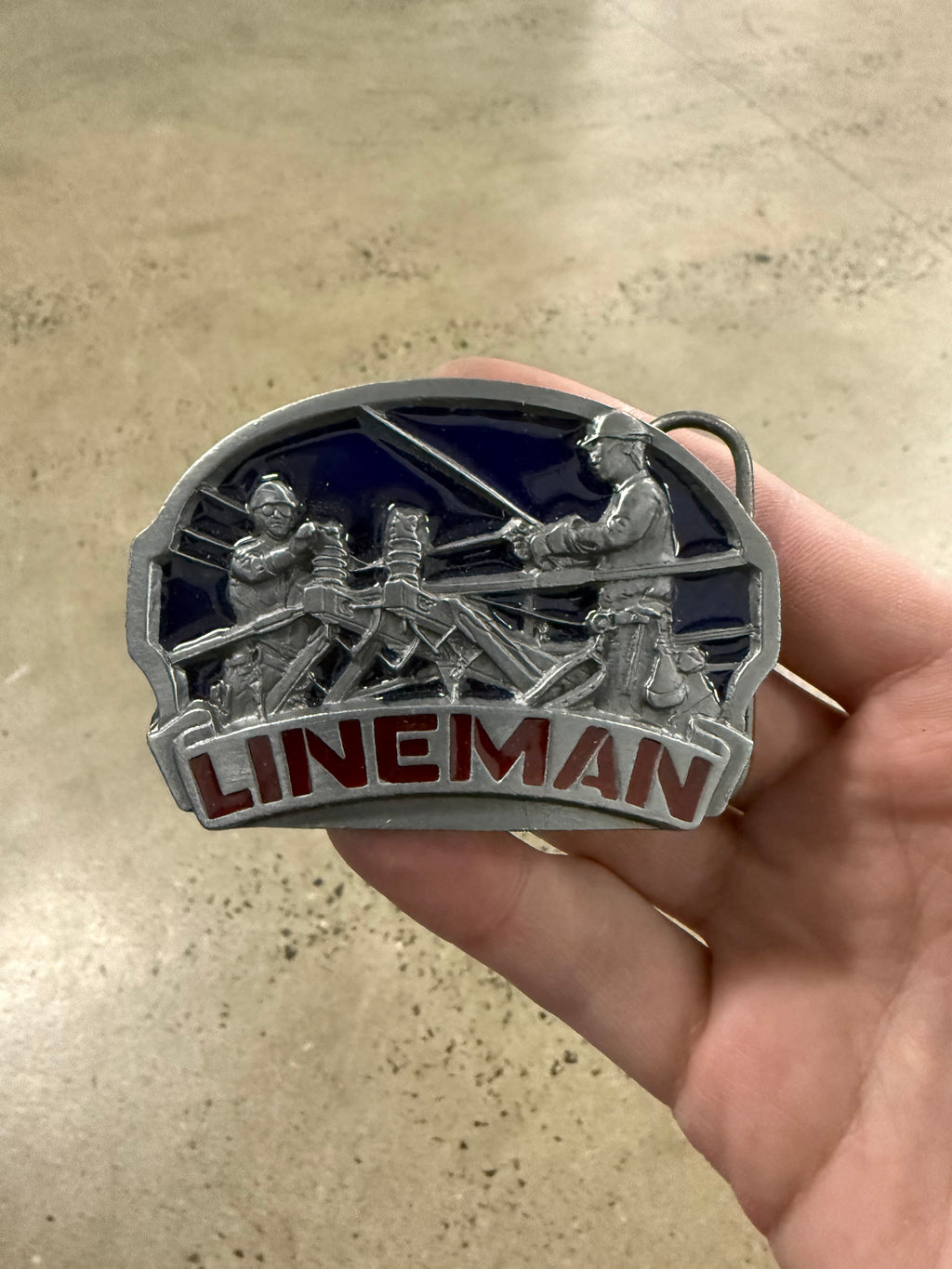 Vintage Lineman Electrical Workers Belt Buckle