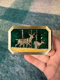 Vintage Green and Gold Deer Belt Buckle