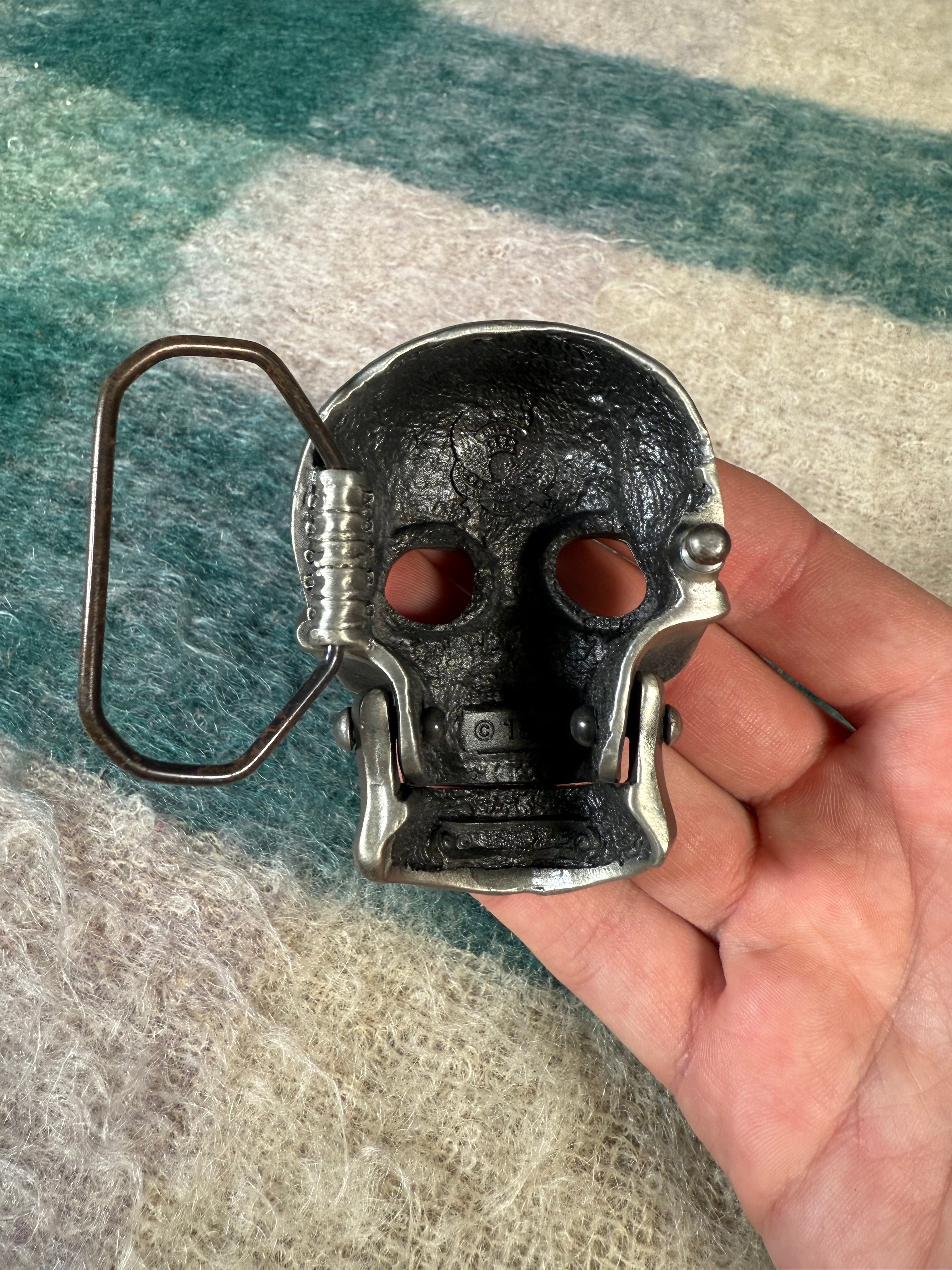 Vintage 1996 Moving Jaw Skeleton Belt Buckle