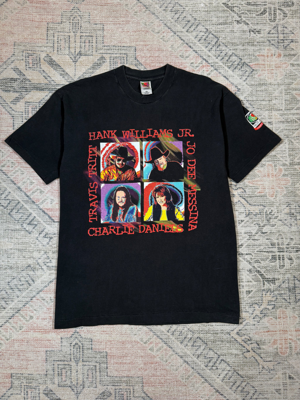 Vintage Late 90s Hank Williams Jr, Charlie Daniels, Travis Tritt, Jo Dee Messina Concert Shirt (XL)