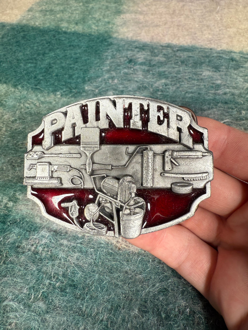 Vintage Painter Belt Buckle