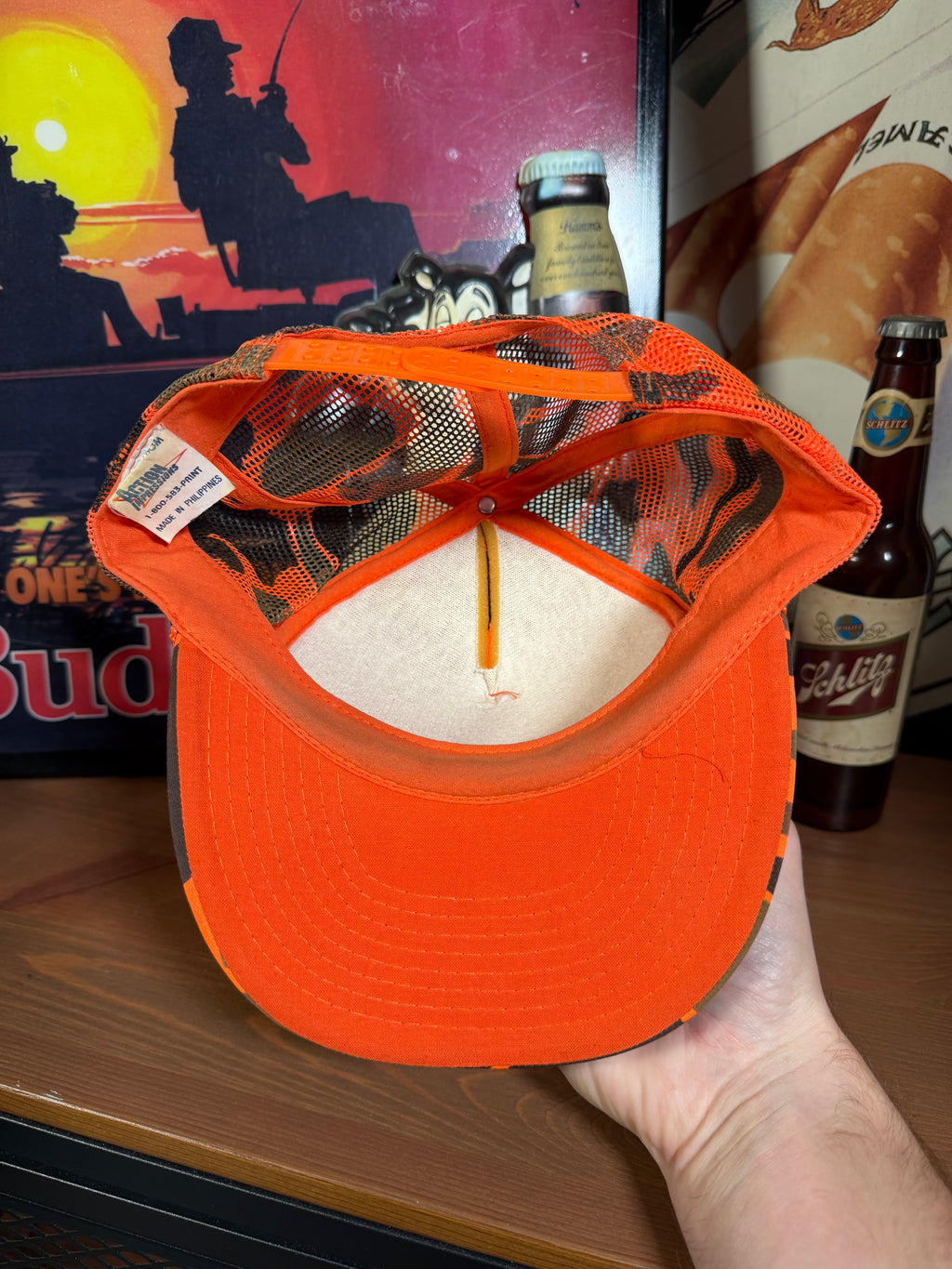 Vintage Coca Cola Orange Camo Trucker Hat