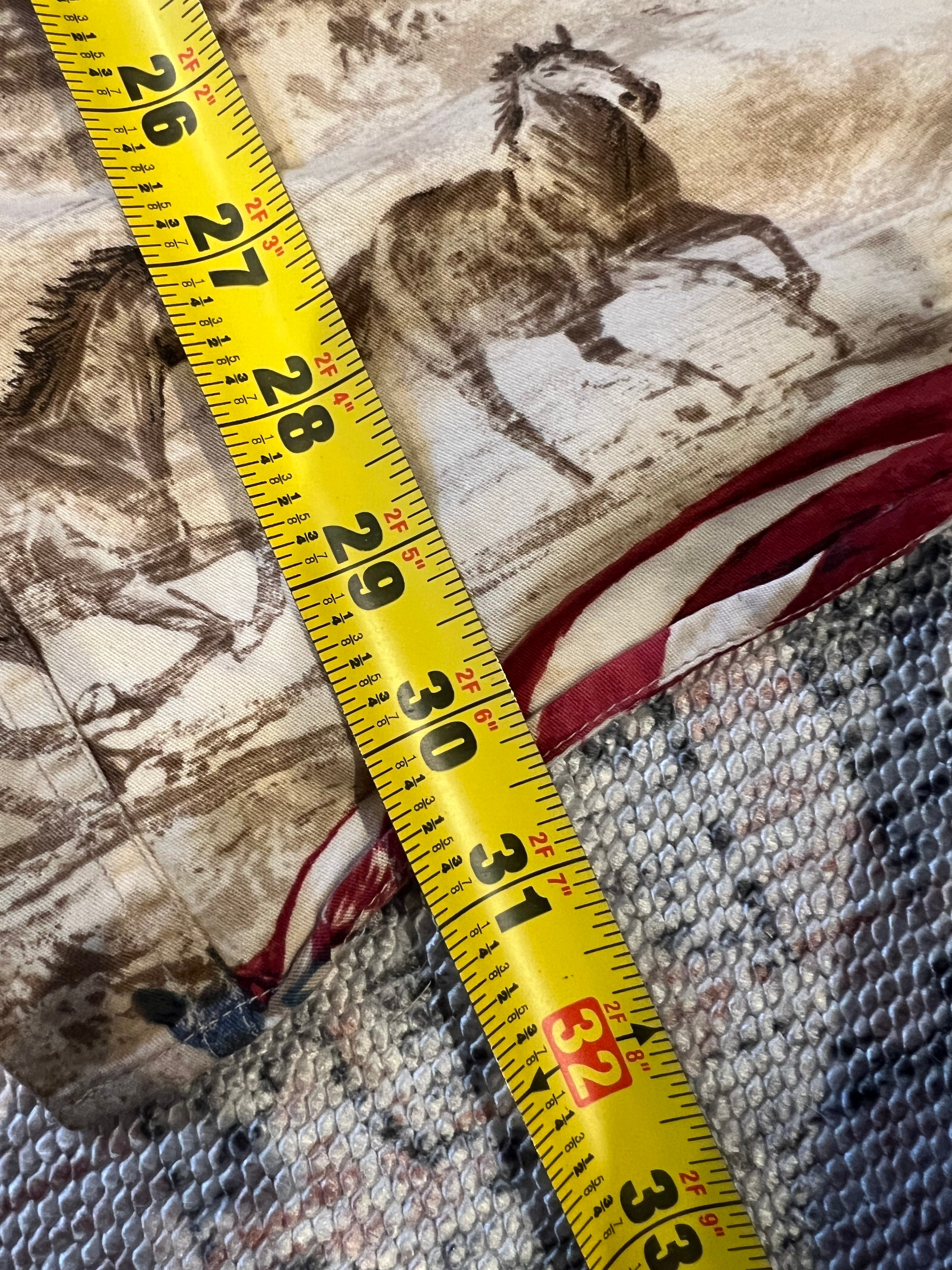 Vintage American Flag Horses Western Shirt (L)