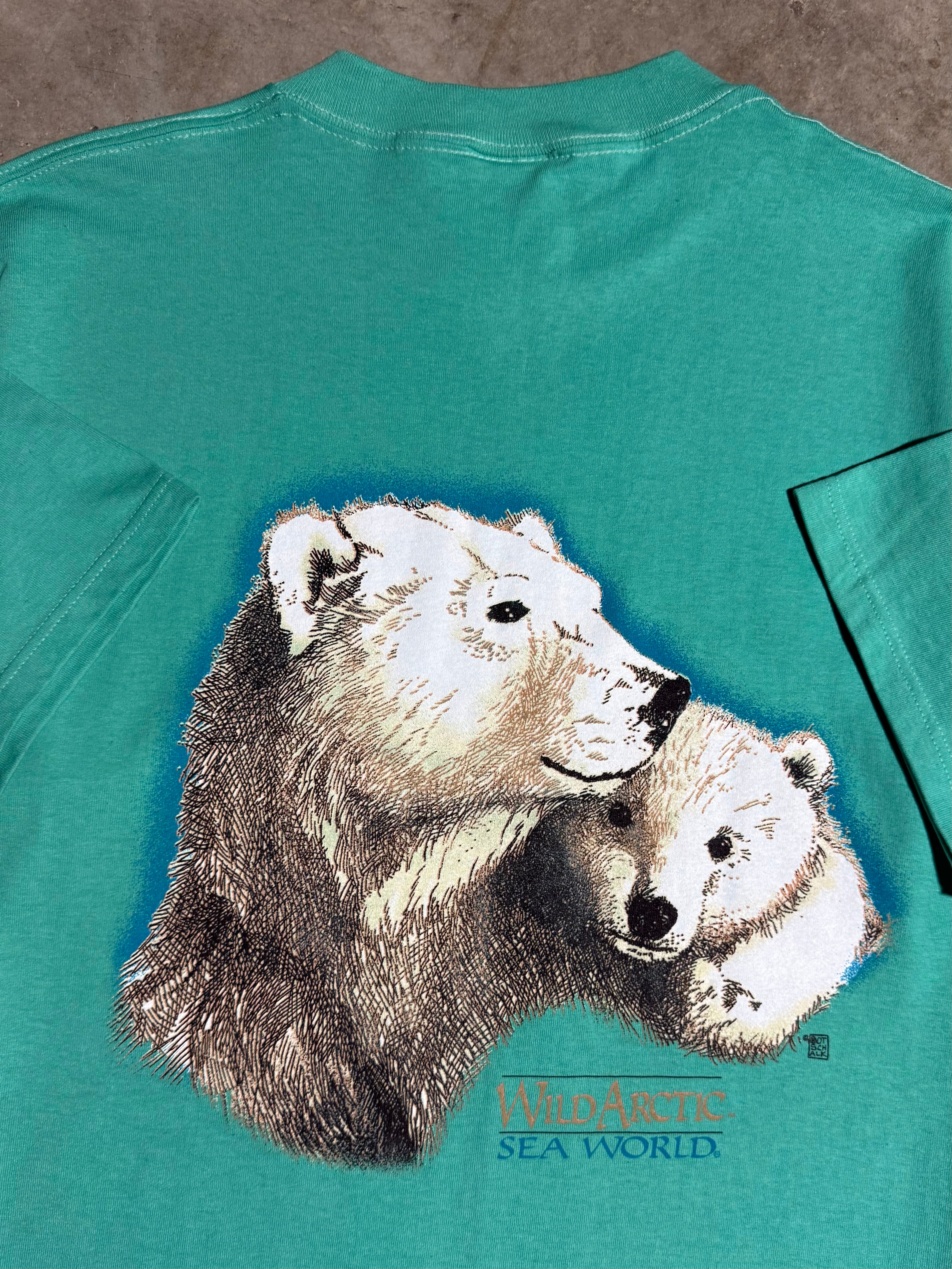 Vintage 90s Sea World Polar Bear Double Sided Shirt (L)