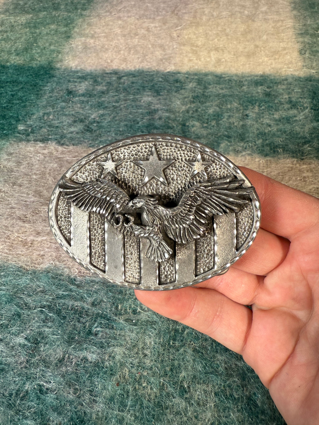 Vintage Stars and Stripes Eagle Belt Buckle
