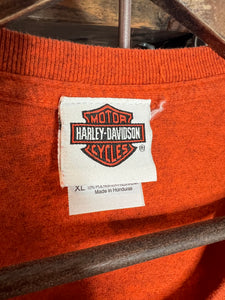 2000s Orange Harley Davidson Double Sided Shirt (XL)