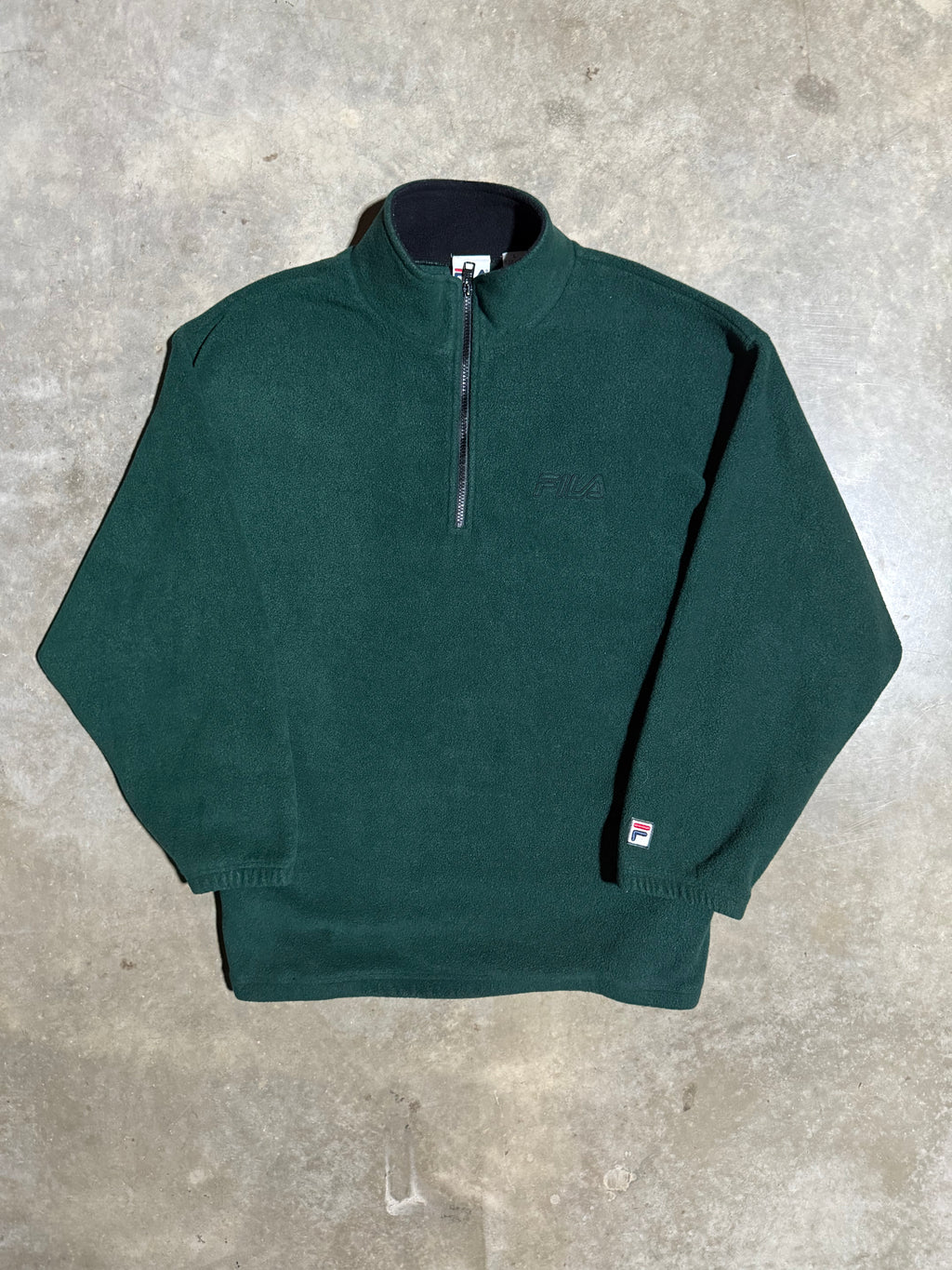 Vintage Fila Green Fleece Pullover (L)