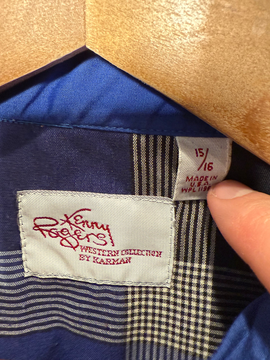 Vintage Kenny Rogers Blue Pearl Snap Western Shirt (WM)
