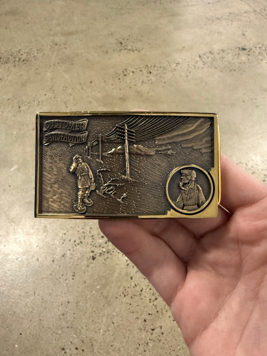 Vintage Customer Satisfaction Belt Buckle