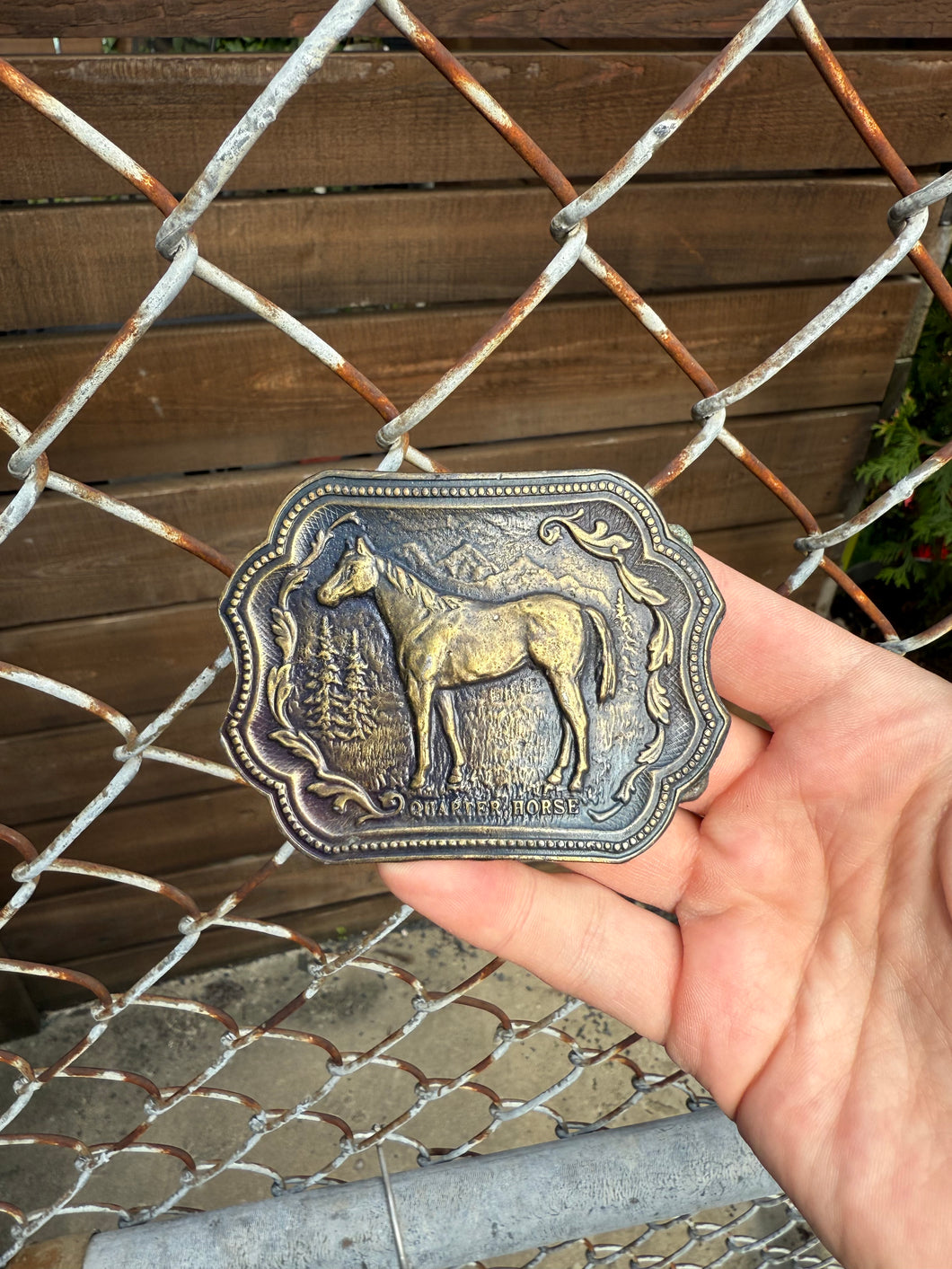 Vintage Quarter Horse Belt Buckle