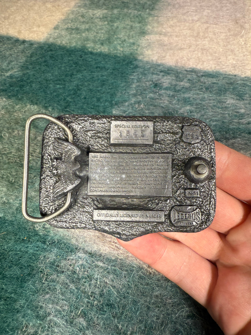 Vintage 1998 Nascar 50th Anniversary Belt Buckle