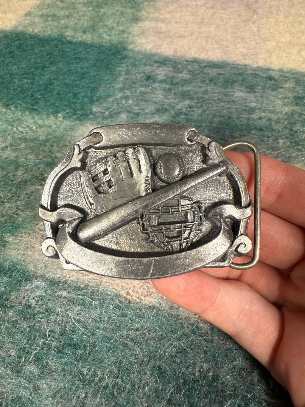 Vintage Baseball Equipment Belt Buckle