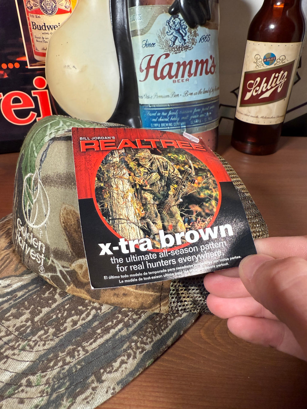 Vintage Realtree Camo Golden Harvest Seed K Products Trucker Hat