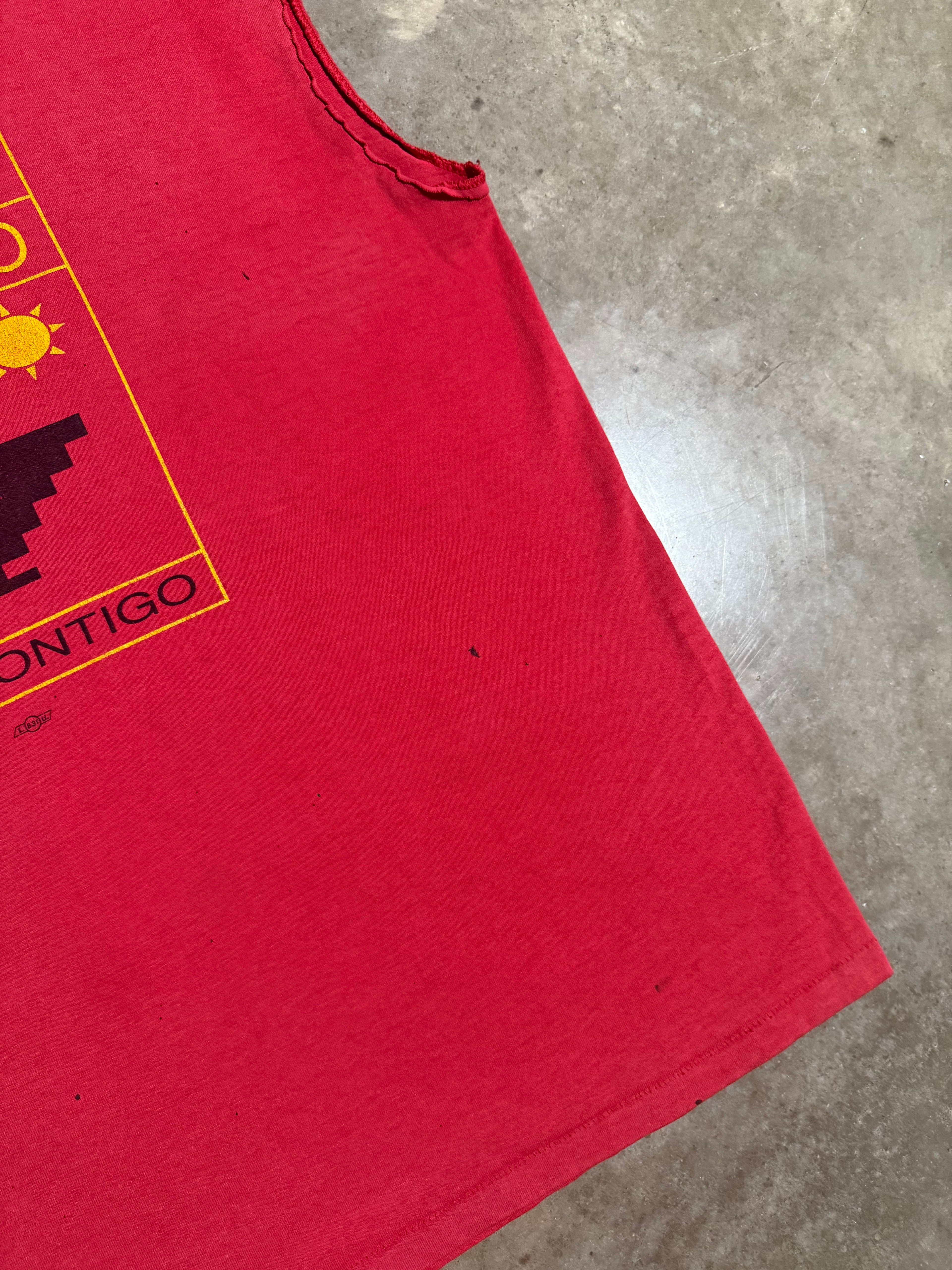 Vintage 90s Cesar El Pueblo Red Cutoff Tee (XL)
