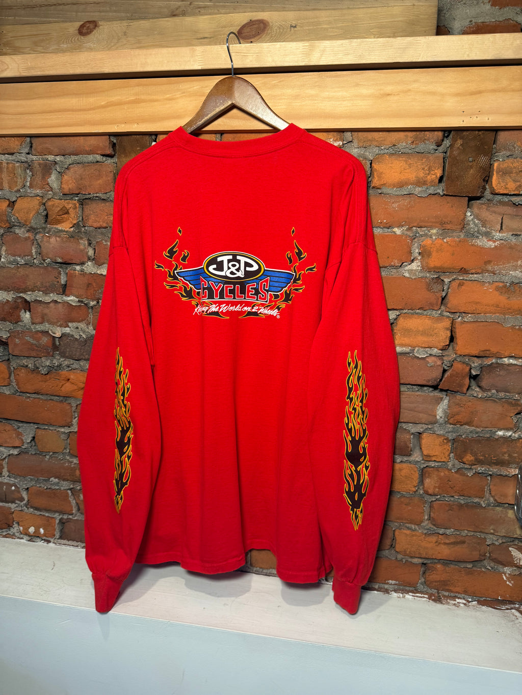 Vintage J&P Cycles Flames Longsleeve Shirt (2XL)