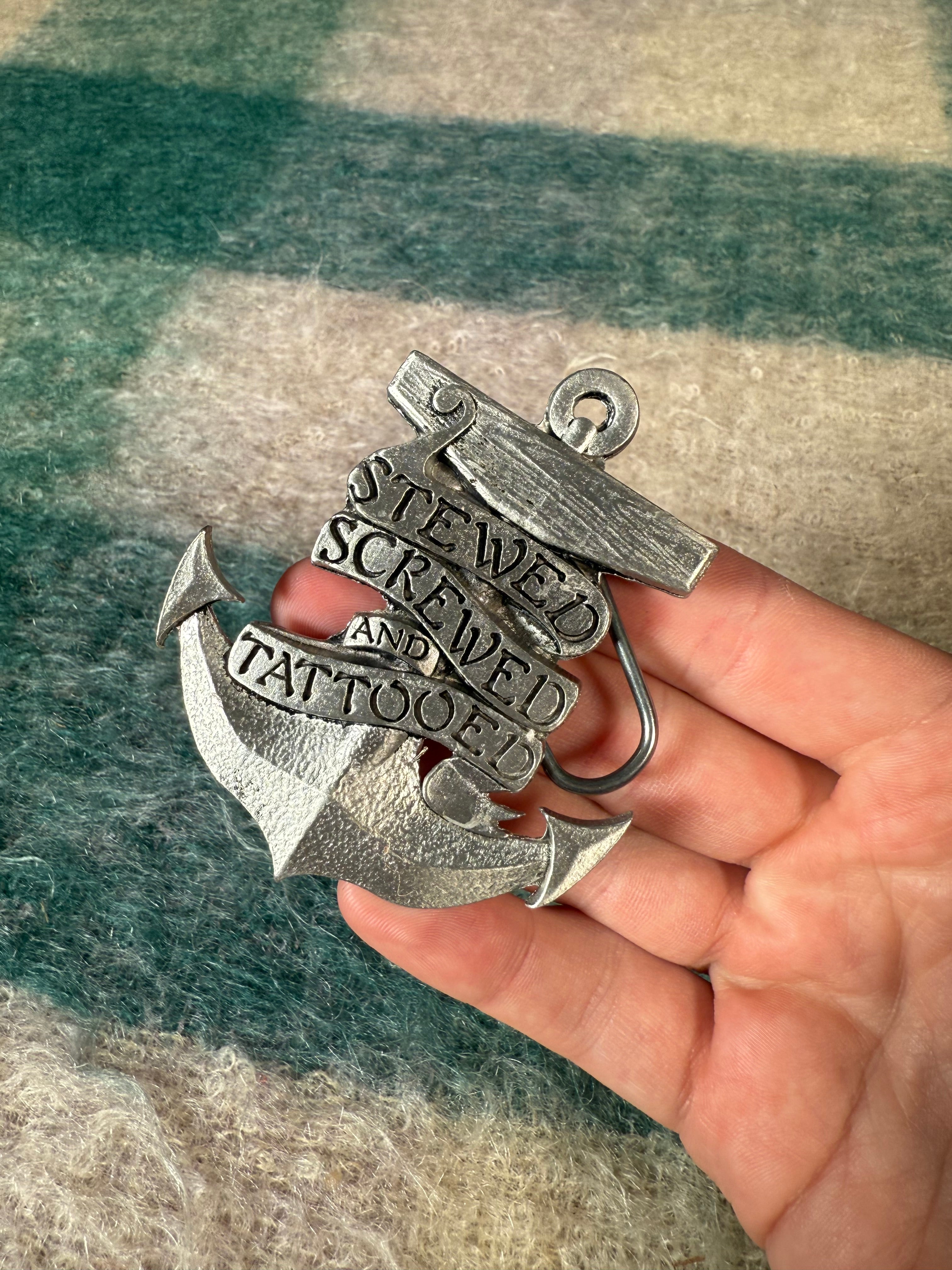 Vintage 2002 Stewed Screwed and Tattooed Belt Buckle