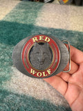 Vintage Red Wolf Beer Belt Buckle