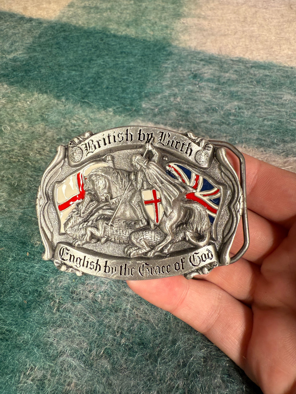 Vintage British By Birth English By The Grace of God Belt Buckle