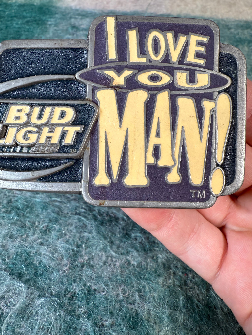 Vintage Bud Light I Love You Man! Belt Buckle