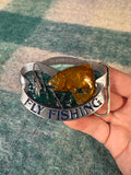 Vintage Id Rather Be Fly Fishing Belt Buckle