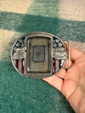 Vintage Trucks With American Flag Zippo Lighter Holder Belt Buckle