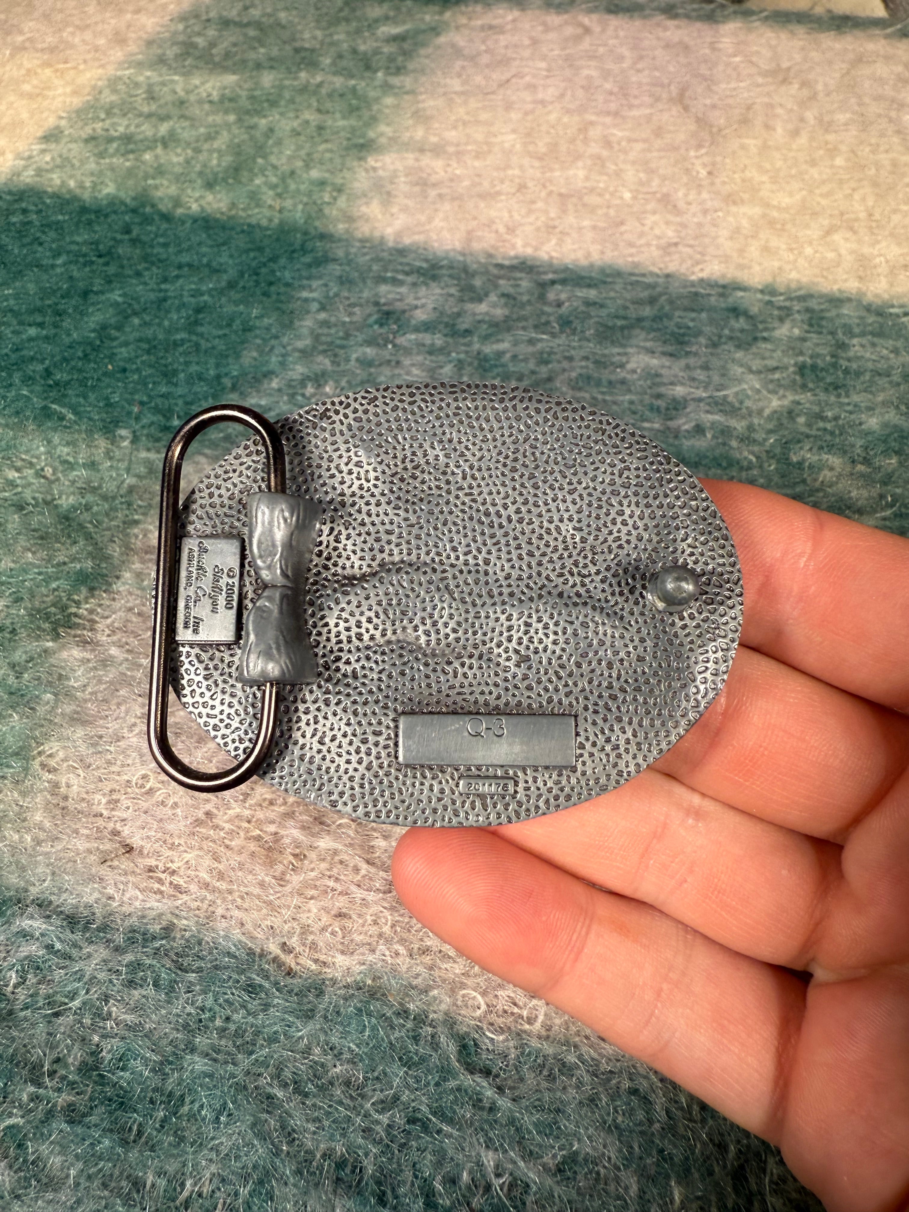 Vintage Wolf Shadow Belt Buckle