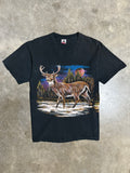 Vintage Early 90s Deer Wrap Around Graphic Tee (L)