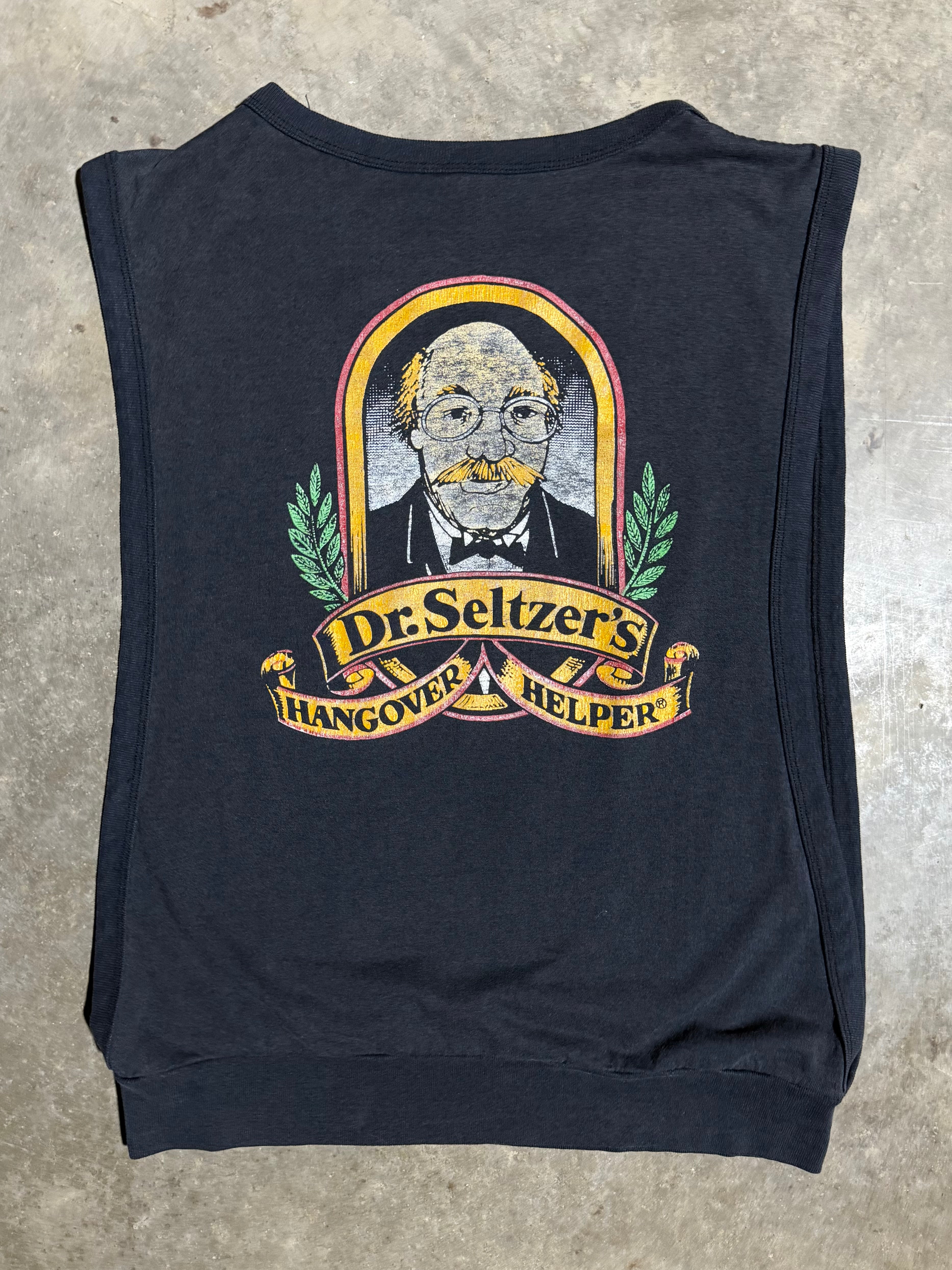 Vintage 80s Dr Seltzer Hangover Helper Sleeveless Shirt (M)