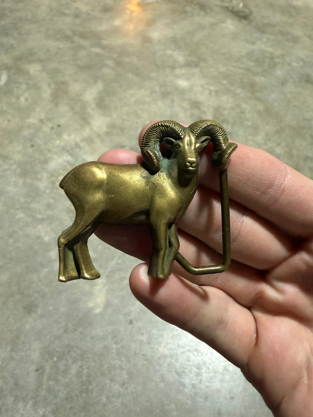 Vintage Brass Ram Belt Buckle