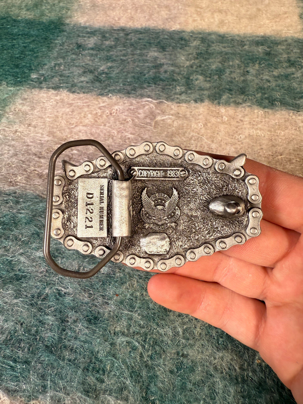 Vintage Flying Eagle Bike Chain Belt Buckle
