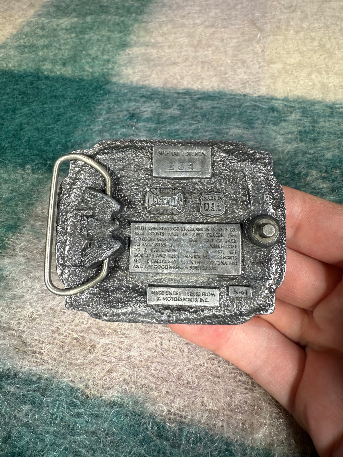 Vintage Jeff Gordon #24 Nascar Belt Buckle