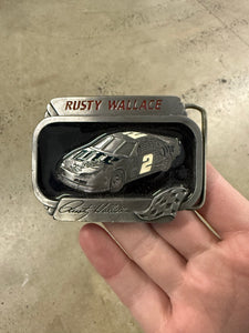 Vintage 1996 Rusty Wallace Miller Lite Nascar Belt Buckle