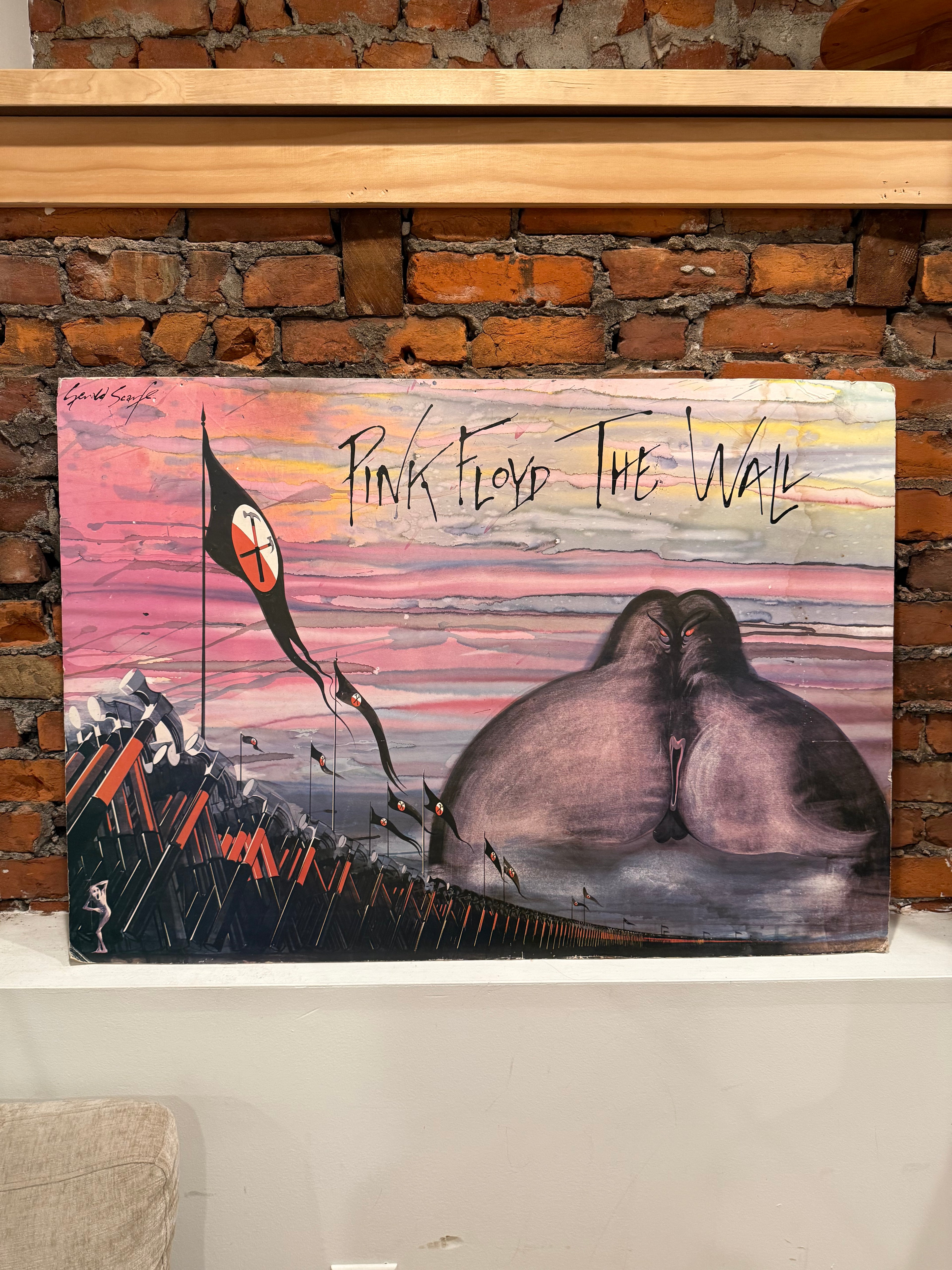 Vintage Pink Floyd The Wall Cardboard Record Store Display (38x27)