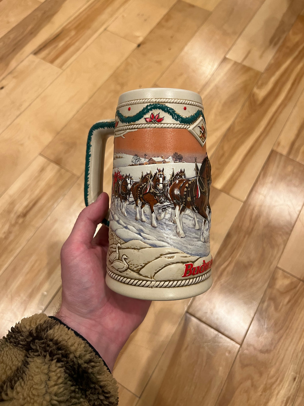 Vintage 1996 Budweiser Christmas Mug