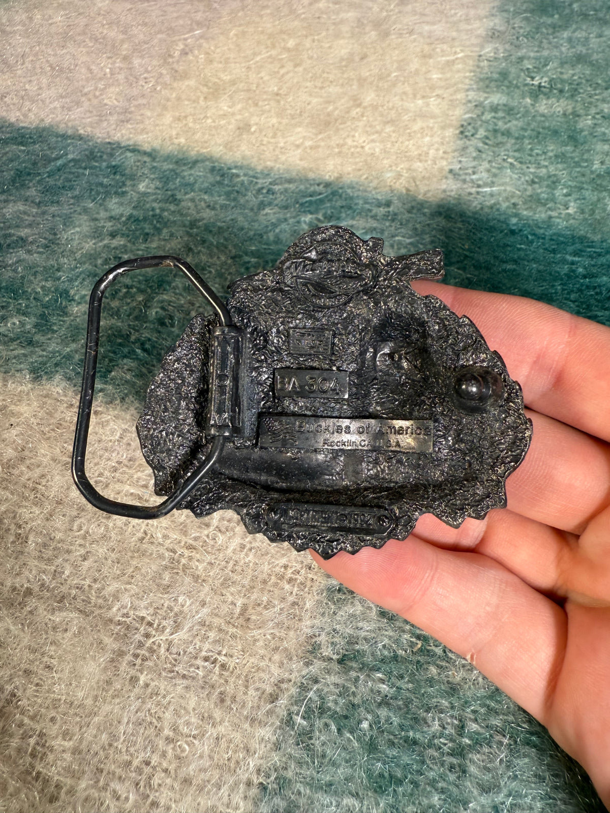 Vintage Mean Machines Skull and Dog Motorcycle Belt Buckle