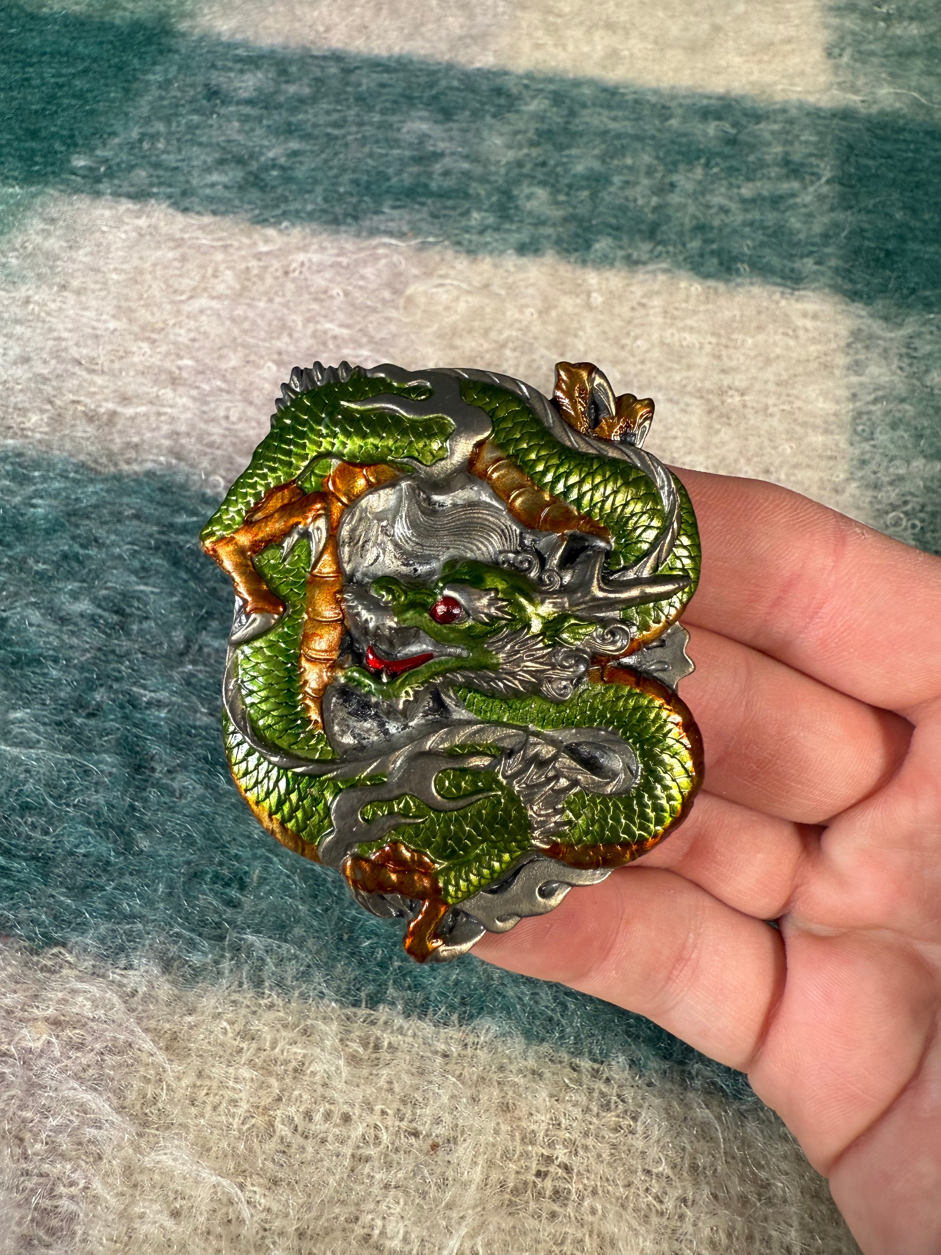 Vintage Green Dragon Belt Buckle
