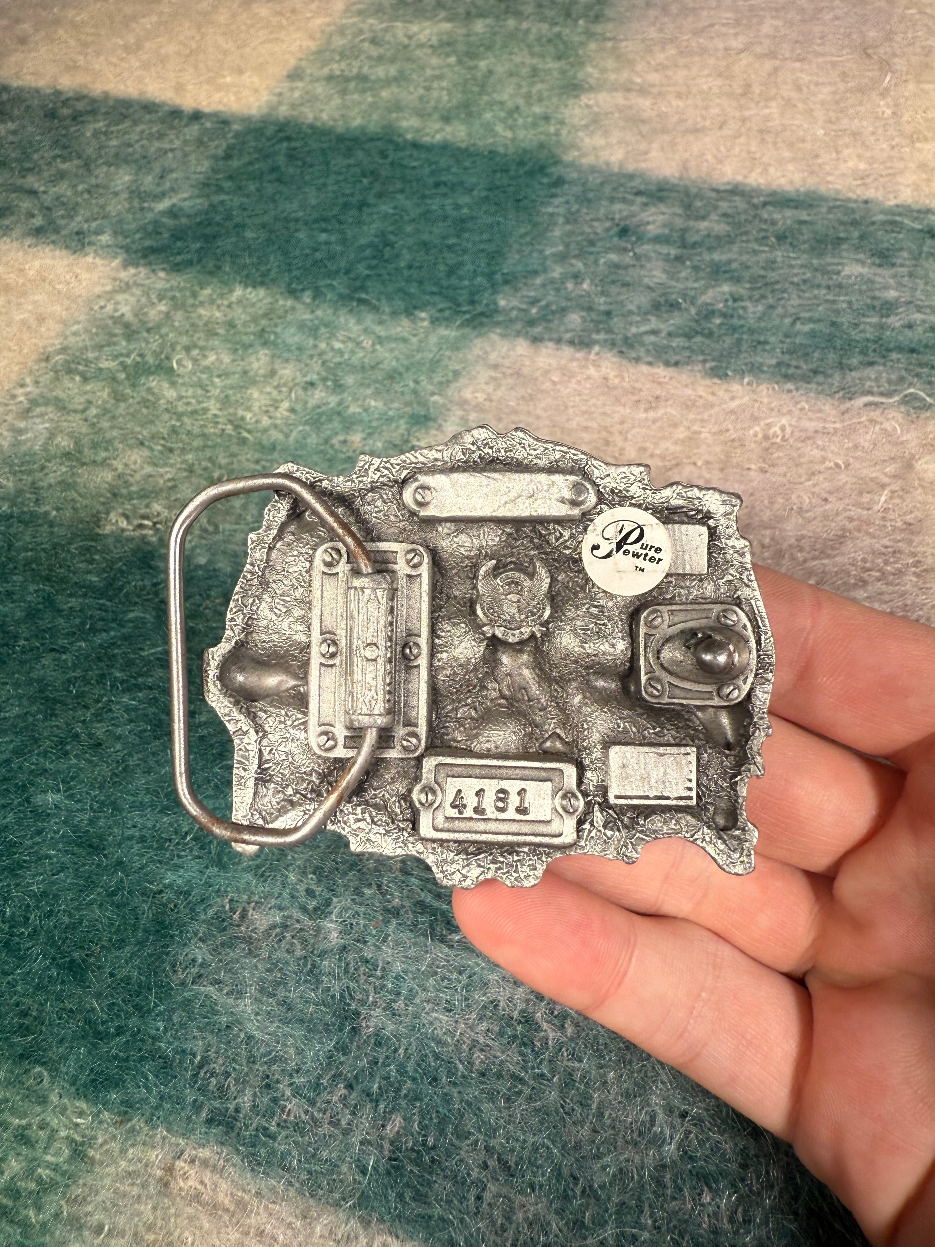 Vintage Id Rather Be Hunting Belt Buckle