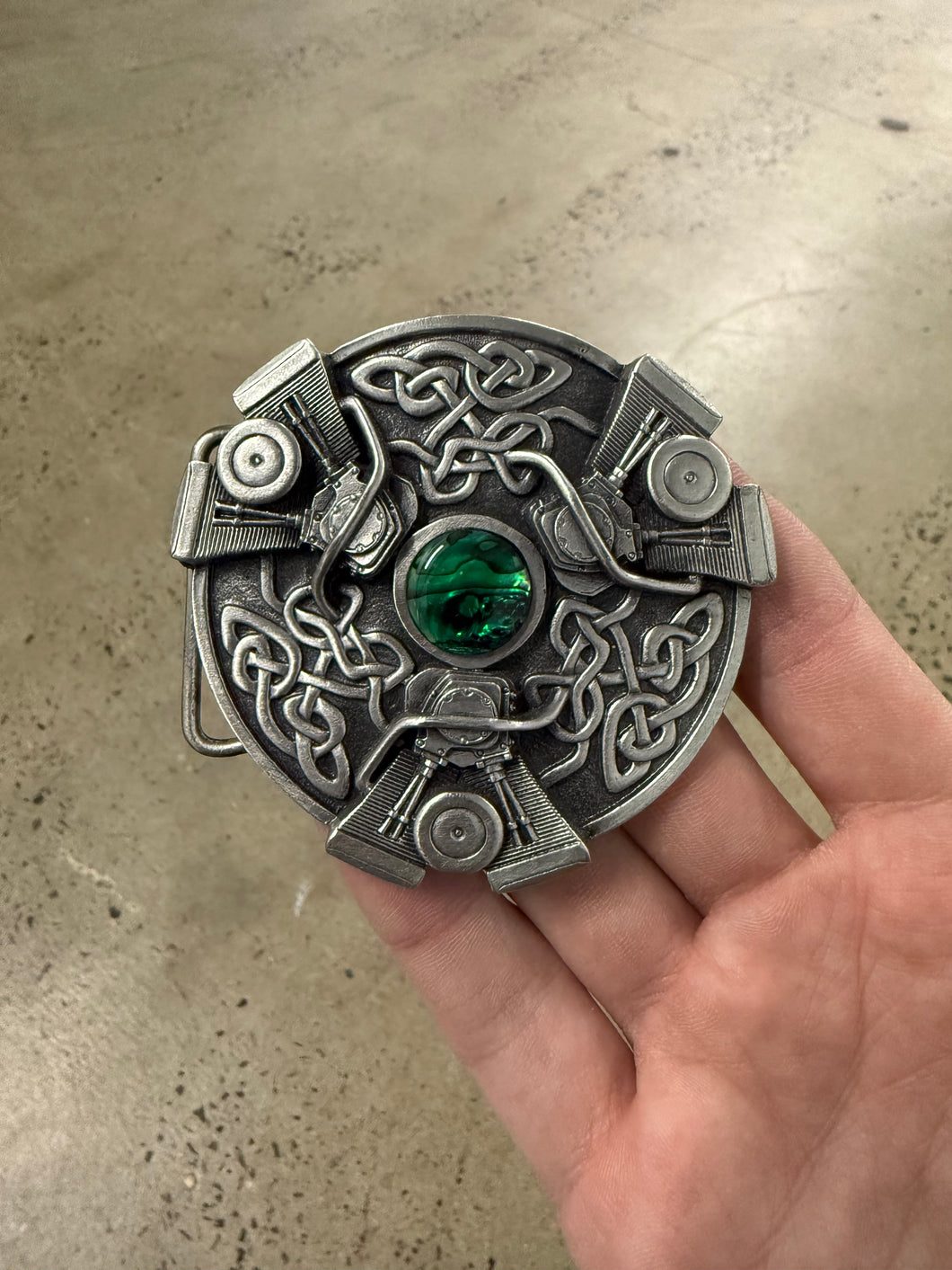 2000s Motorcycle Engine Circle Belt Buckle
