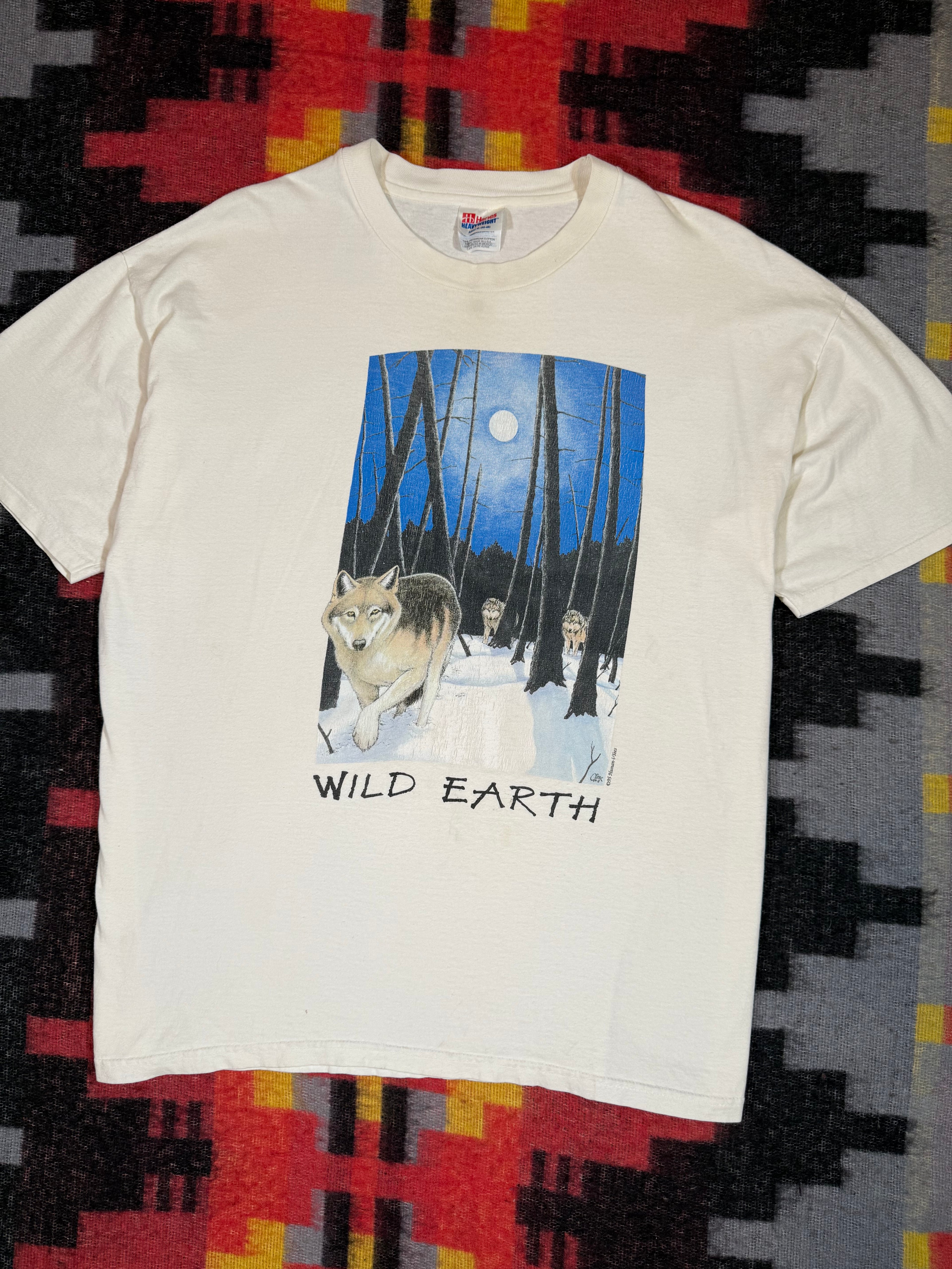 Vintage 90s Wild Earth Wolves Shirt (XL)
