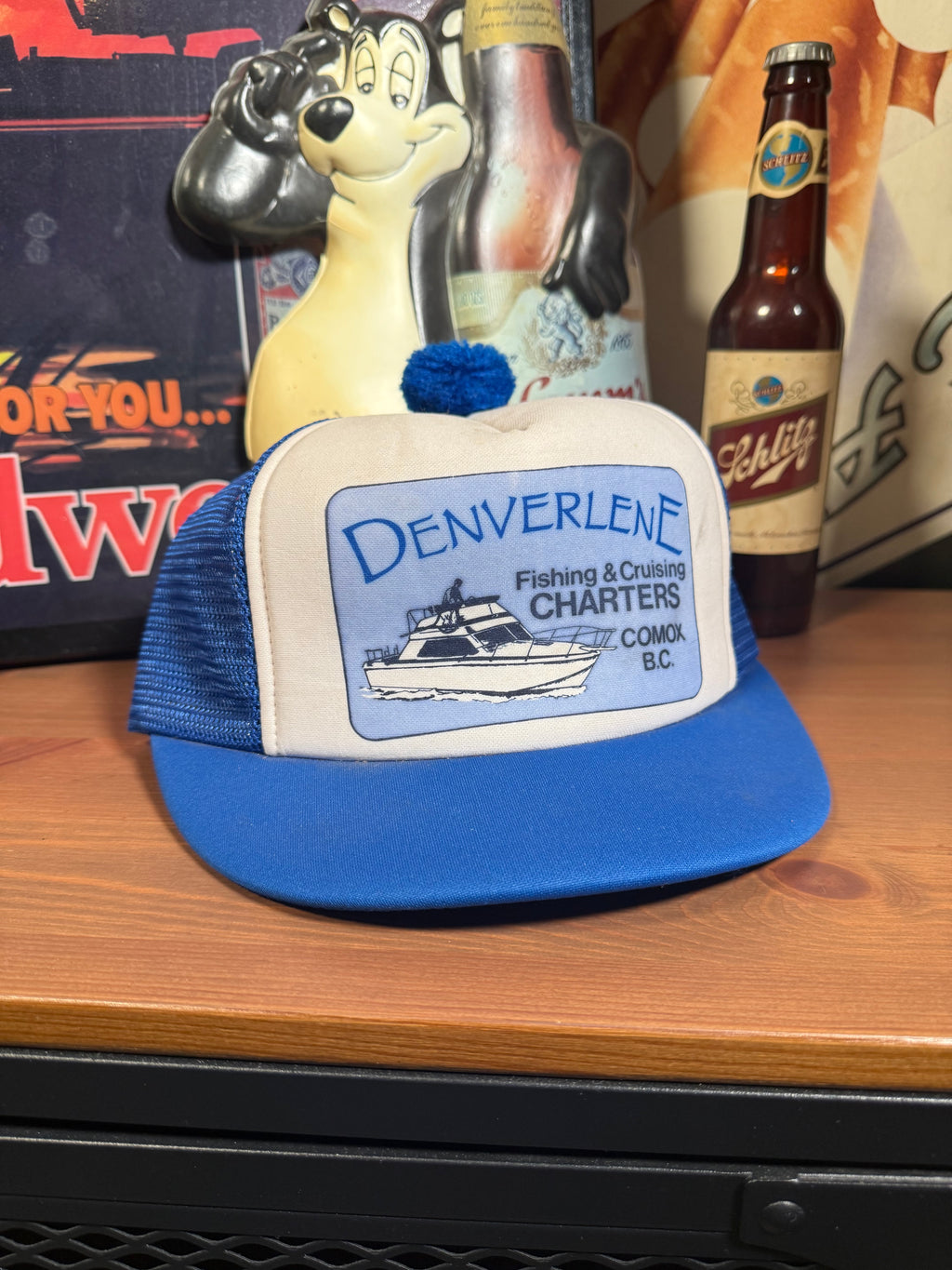 Vintage Fishing & Cruising Charter Short Brim Trucker Hat