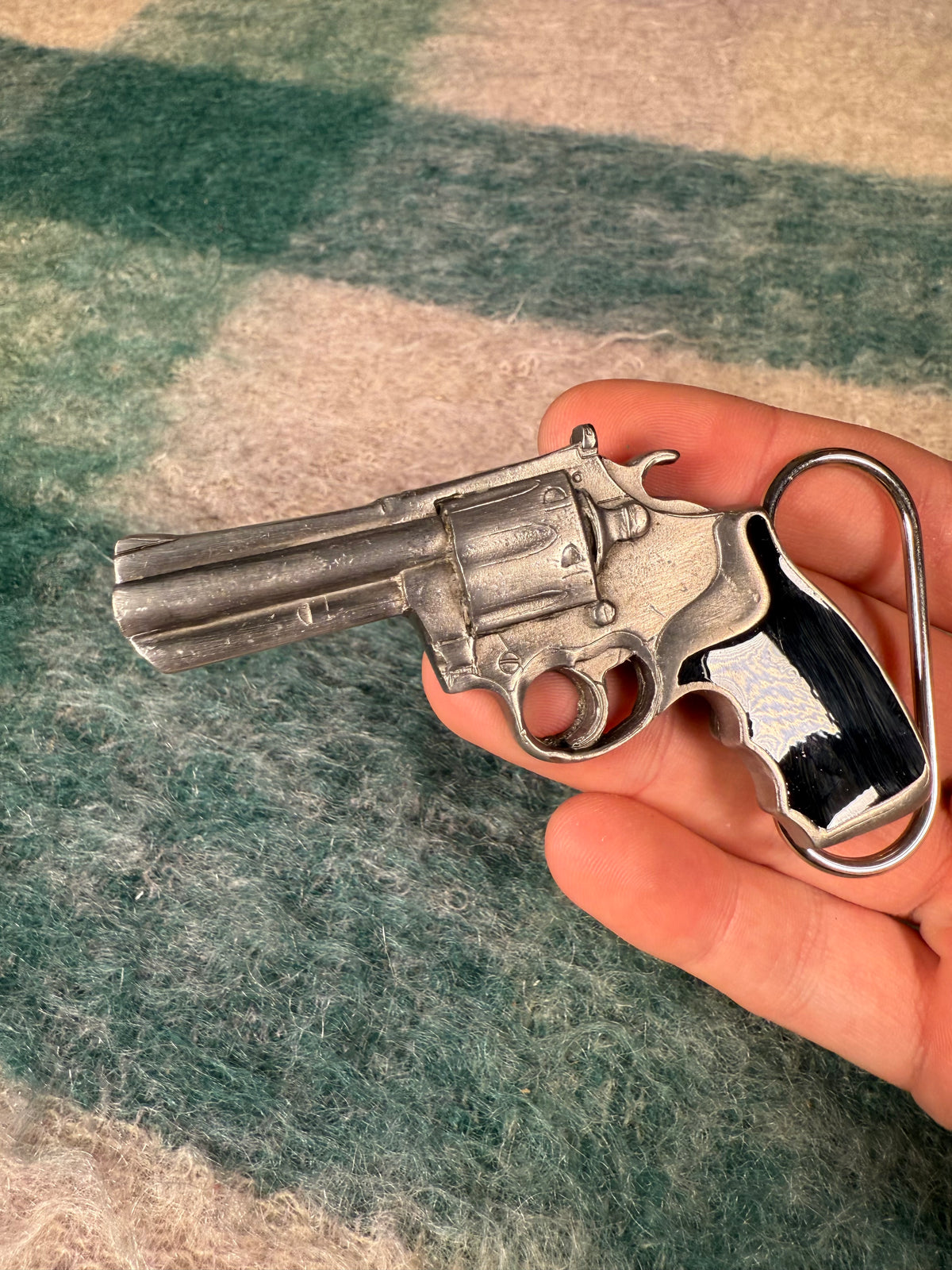 Vintage Black Revolver Belt Buckle
