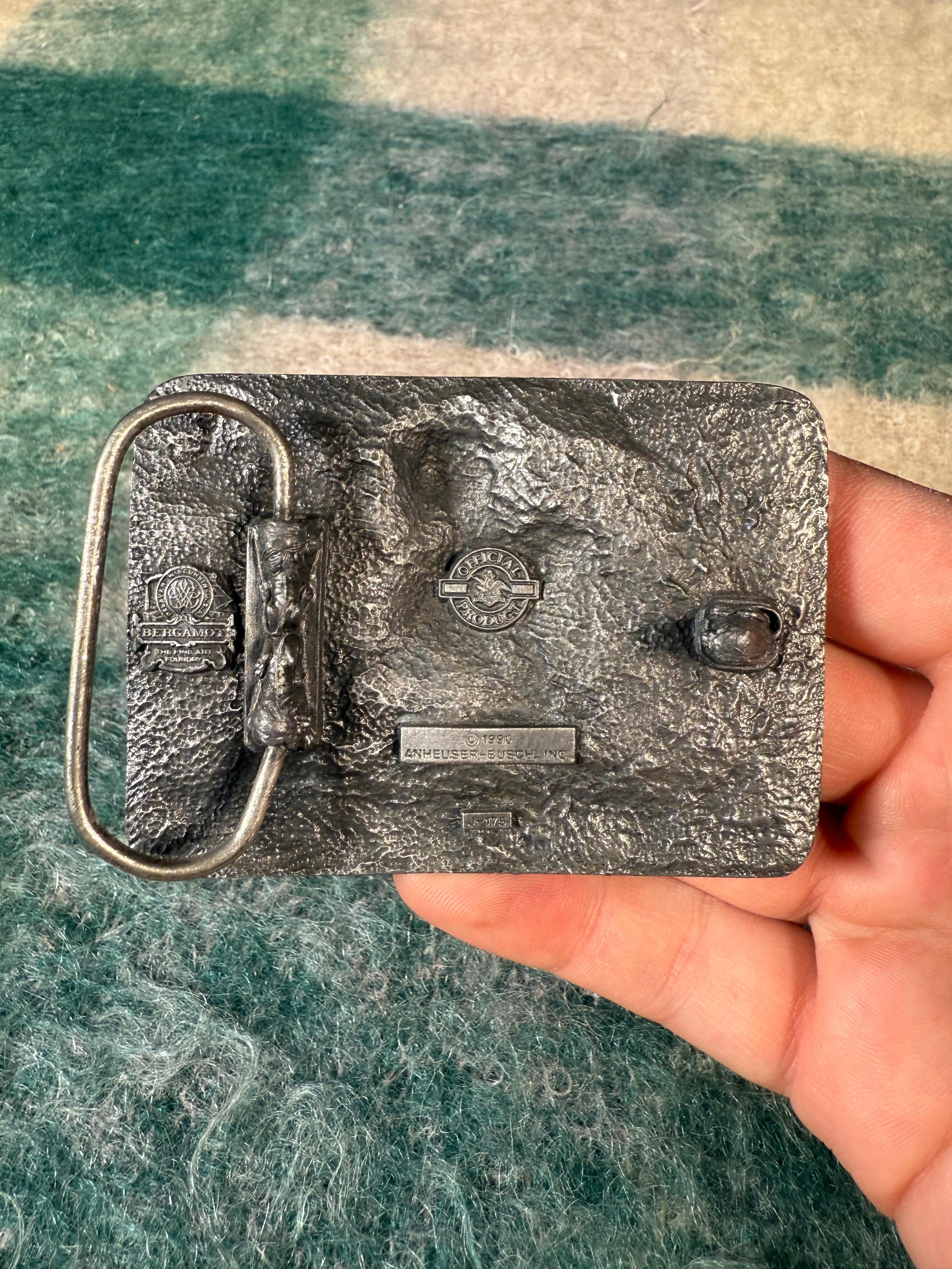 Vintage Budweiser Horse Belt Buckle